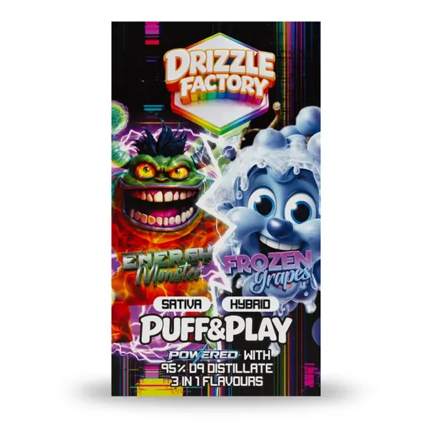 Drizzle Energy Monster/Frozen Grapes - Puff & Play 6g Vape