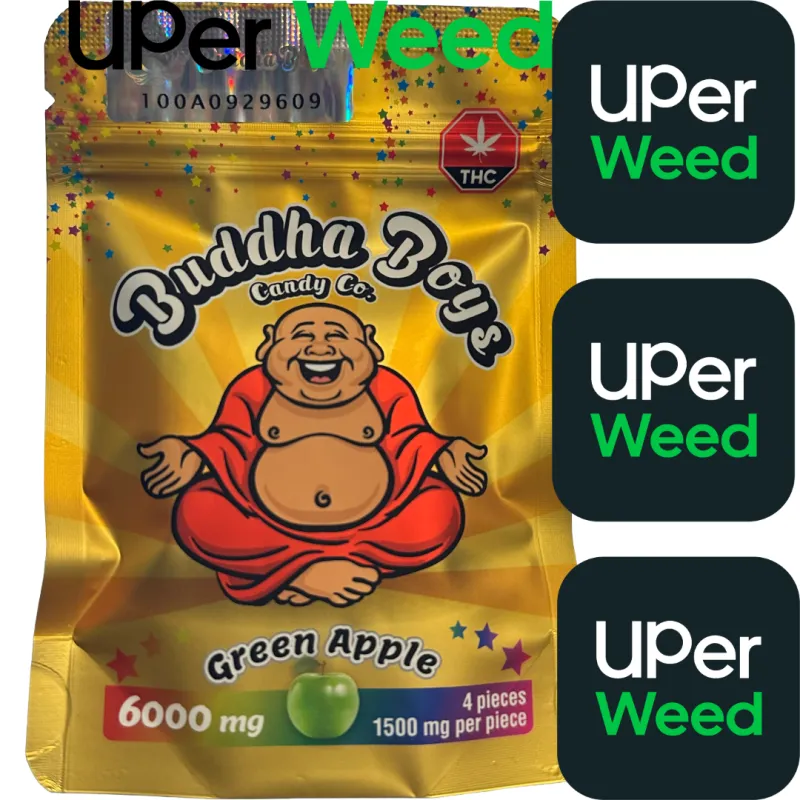 "Green Apple" 6000mg Buddha Boys THC Gummies photo 1