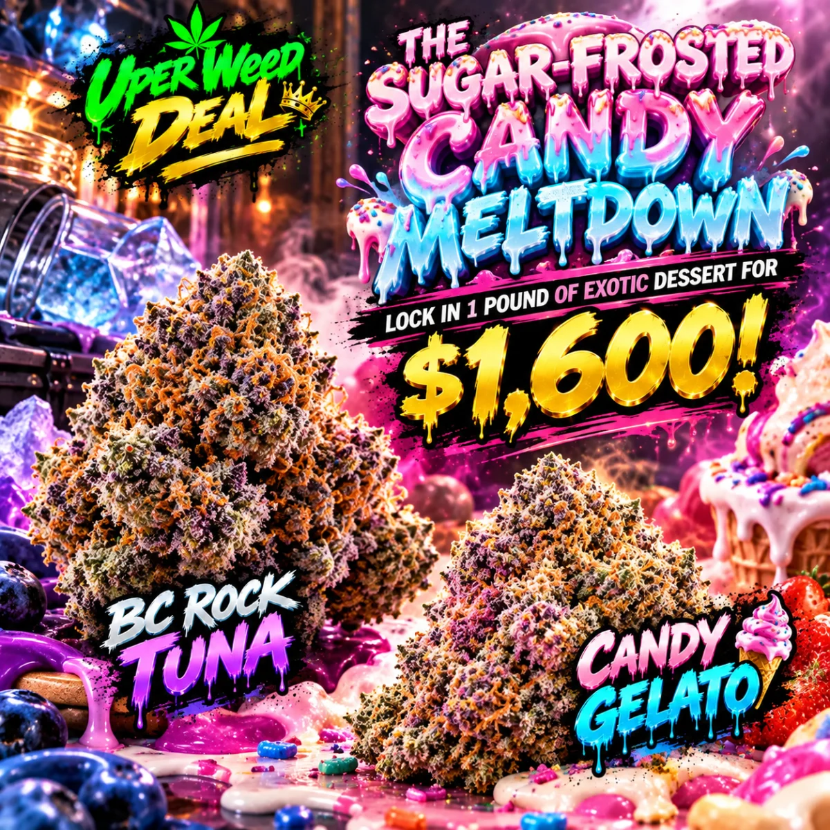 THE SUGAR-FROSTED CANDY MELTDOWN: LOCK IN 1 POUND OF EXOTIC DESSERT FOR $1,600!